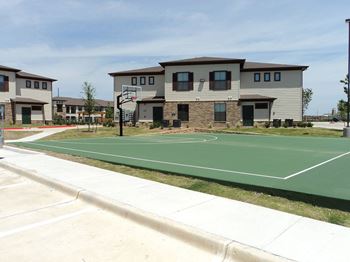Outdoor Sports Court with Basketball Goal